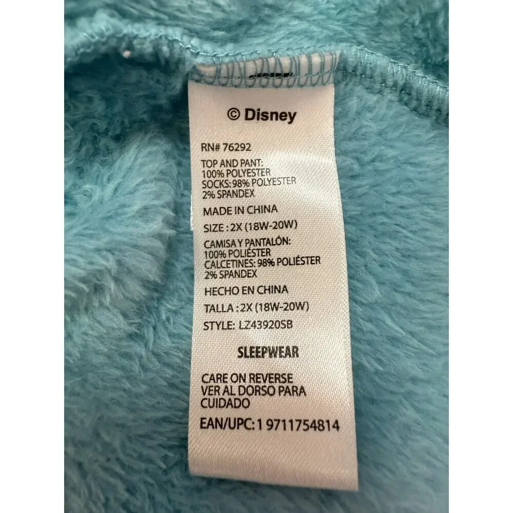 Disney 100 Stitch Fleece Pajama Set Blue Plush Pullover & Pants 2X - Picture 5 of 8